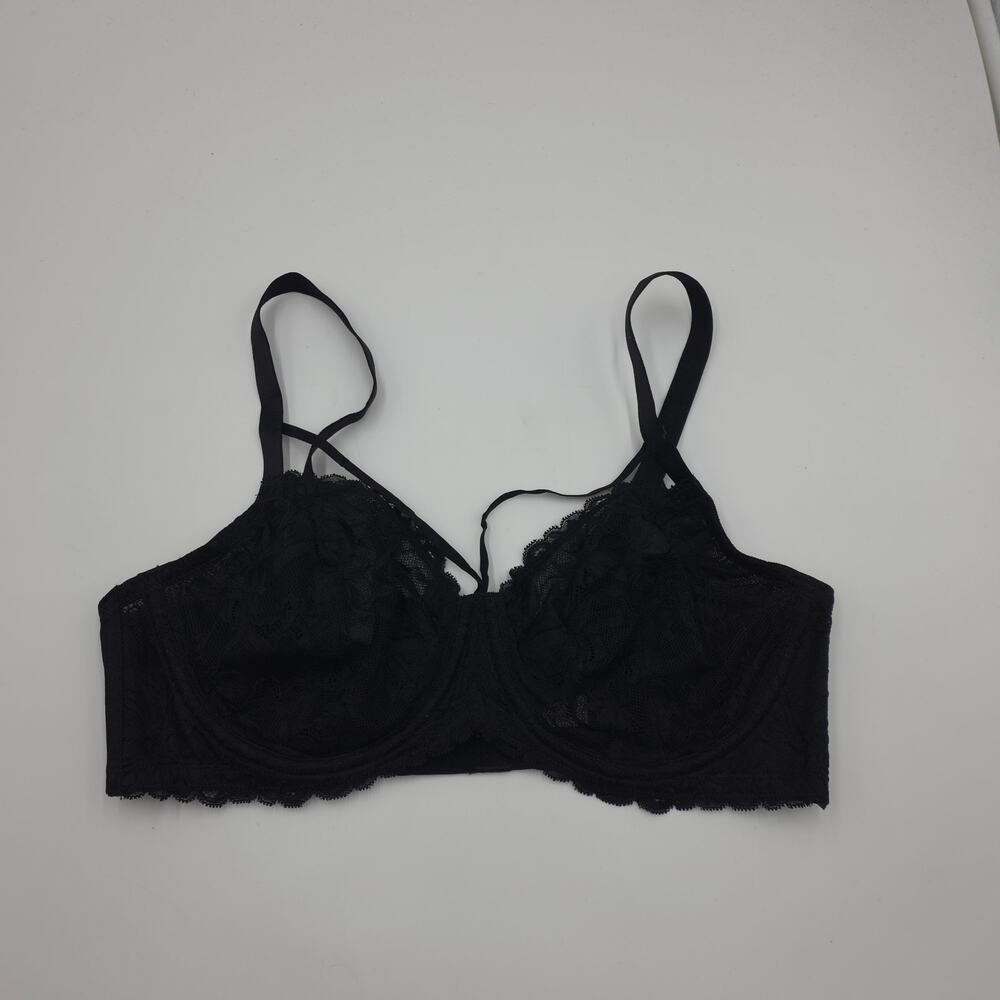 HSIA Pretty In Petals Strappy Lace Unlined Bra in Black Size 36C